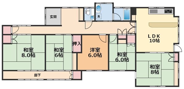 北梅本平屋の物件間取画像